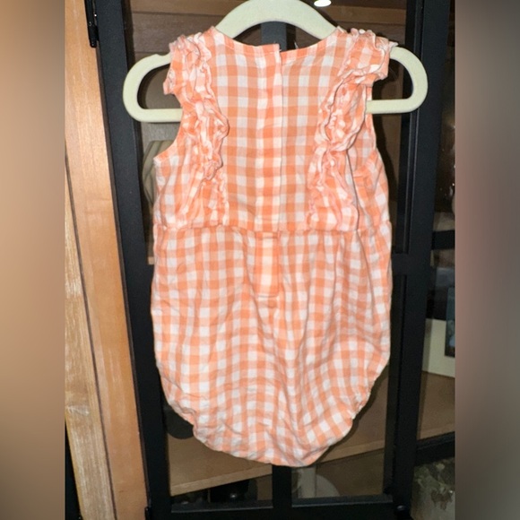 H&M Peach Gingham Baby Romper - Picture 3 of 6